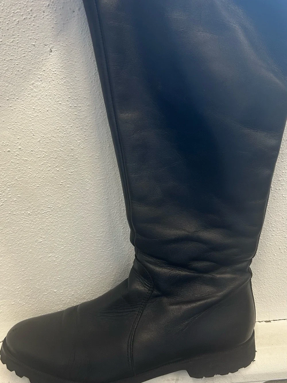 Black Leather Lined Women's Tall Boots - Classic Winter Style
